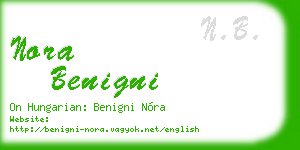 nora benigni business card